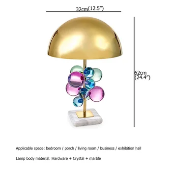 86LIGHT Moderna Stolna Lampa Crystal Led Stolni Svjetlo Mramorno Postolje Kreativni Dizajn Dekorativne za Dom Spavaće sobe, Dnevni boravak Ureda
