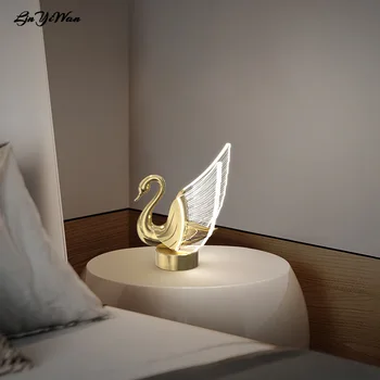 Nordijsko luksuzna lampe za dnevni boravak spavaća soba noćni jednostavan moderan kabinet labud lampa kreativni dizajn svjetiljke