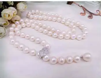 Novi dizajn 9-10 mm cijele južni bijeli biser ogrlica 34 cm