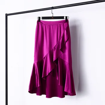 2022 Novi Stil Proljeće Ljeto Japanska Moda Acetat Svila Žene Asimetrične S Ogrlicom Sirena Suknja