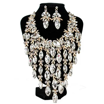 LAN PALACE NOVI luksuzni crystal vjenčanje nakit kit stranka nakit ogrlica i naušnice besplatna dostava