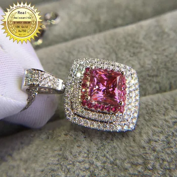 Solidan Au750 18K zlato Ogrlica 2ct pink муассанит Dijamant DVVS boja S nacionalnim certifikatom