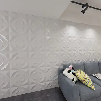 Art3d 12 KOM. Dekorativni Home Dekor 3D Zidni Paneli Teksturom Plastični Zidovi Dizajn Odbora torba 50x50 cm