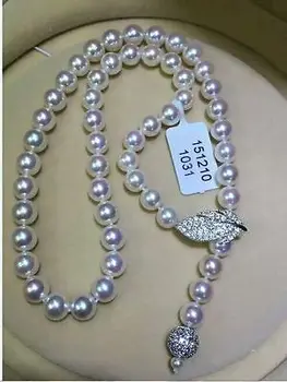 Sjajan 10-11 mm AAA prirodni južni morski bijeli biser ogrlica 24 inča srebro>Prodaja nakita besplatna dostava