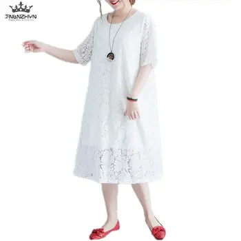 TNLNZHYN Ženska odjeća Čipkan haljina ljeto nova moda velike veličine masti MM slobodni s kratkim rukavima svakodnevno donje haljina high-end JY06