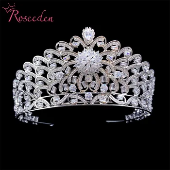 Kraljevska Svadbena Odjeća Krune Pribor Ženski Nakit Novi Kubni Cirkonij Tijara Crown RE4369