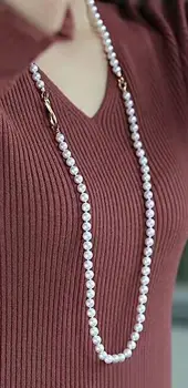 Plemenite nakit duge 8-9 mm Slatkovodni bijela bisera ogrlice