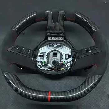 Superautomobil Cuatomized Real Carbon Fiber Sports Steering Wheel Alcantara Koža je kompatibilan sa Chevrolet Camaro-2019