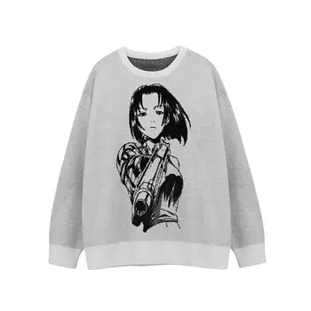 Muški Hip-Hop Harajuku Pletene Džemper Vintage Retro Par Pulover Japanski Anime Stil Djevojka Slobodna Ulica Odjeća Jesen i Zima