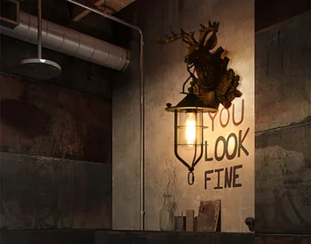 Glava jelena zidne lampe doc Američki Seoski personalizirane bar koridor ukras klasicni industrijski kreativni restoran lampa