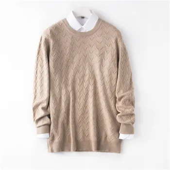 Pure cashmere puna plesti za muškarce Smart casual Oneck tanak džemper, pulover deva 9 boja S-3XL