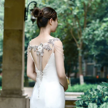 Luksuzni Crystal Ramena Lanac Ogrlica Cvijet Kićanka Dizajn Vjenčanje Nakit Ručne izrade vjenčanicu pribor