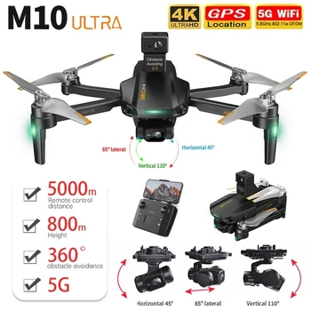 XMRC M10 Ultra Drone 4K Profesionalni GPS 3-Axis EIS 5G Wifi RC Quadcopter 5 km Udaljenost 800 m Visine bez četkica Trut Za SG908 M1 V9