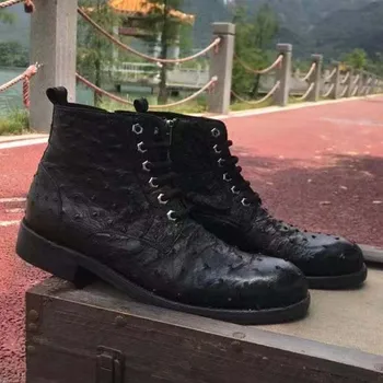 Yingshang / nove cipele; muške cipele od страусиной kože, cipele od страусиной kože; muške cipele od страусиной kože; zimske čizme od prave kože страусиной