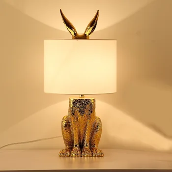 Skandinavski kreativni zec stolne svjetiljke za spavaće sobe moda luksuz zlato noćni stol svjetlo identitet puki ukras kuće