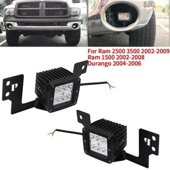 Prednji branik, svjetla za maglu nosač i 2 × 3 inča led trg lampe Dodge Ram 2500 3500 2002-2009 i Ram 1500 2002-2008