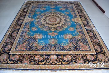 Besplatna dostava 9'X12' 230 Linija Ručnog Rada Svila Istočni Perzijski Tepih pleten svileni tepih za uređenje doma