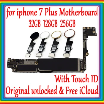 32 GB, 128 GB i 256 GB, Podrška za nadogradnju i 4G LTE Za iphone 7 Plus Matična Ploča Bez iCloud Original Otključan S/No Touch ID Logic