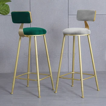 Skandinavski bar stolica željezni stol zlatna naslon visok nožna stolica jednostavan uspon Kafić sjedalo