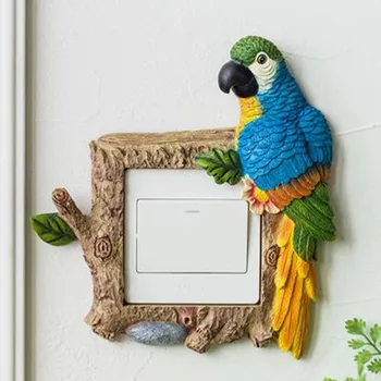 Kreativni papagaj prekidač naljepnice, ljubimac ptica zid naljepnice, kreativni zid američki lampa gnijezdo smole Europski pogonski dekor