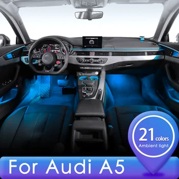 Za Audi A5 Unutrašnjost automobila Atmosfera Svjetla Stil tuning led svjetla s 3D zvučnik 2009-2016 auto oprema dijelovi interijera