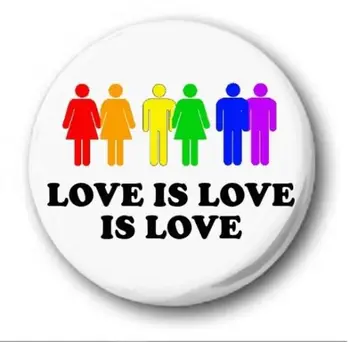 Custom LOVE IS LOVE IS LOVE Button Značka Novelty Slatka Pride LGBT Gay pin low price metal gay lapel pin
