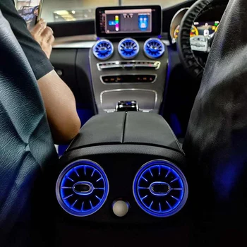 64 Boji Auto Stražnji naslon za ruku LED Turbine Air Vent Ambient Light Kit za Mercedes-Benz A/CLA/GLA-Class W177 C118 2019+