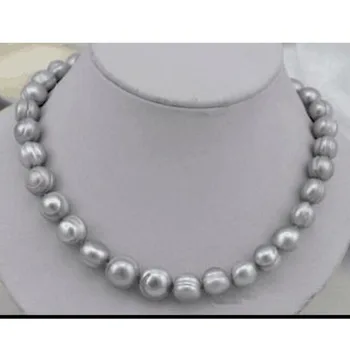 12-13 mm baroka srebrno-siva biserna ogrlica 18 inča 925 srebro