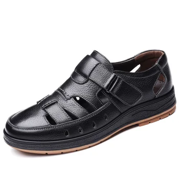 Visoka kvaliteta za muškarce luksuzne modne sandale s otvorenim vrhom prozračna originalna kožna plaža cipele na otvorenom пеши