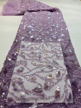 5 metara dobre kvalitete neto čipka cvjetne čipke tkanina s perlicama i šljokicama za večernje haljine lady lijepa čipka RF10211