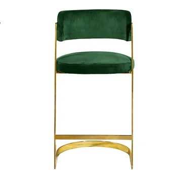 Vruće prodaju bar stolica stolice Moderan prikladniji mesinga Boja je Zelena Baršuna barske stolice