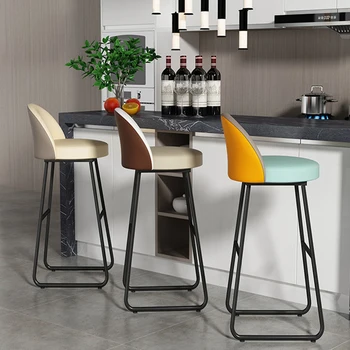 Moderan bar stolica skandinavski luksuzni kuhinjski metalni Visoka stolica jednostavne kožne blagovaona meke stolice namještaj stolice
