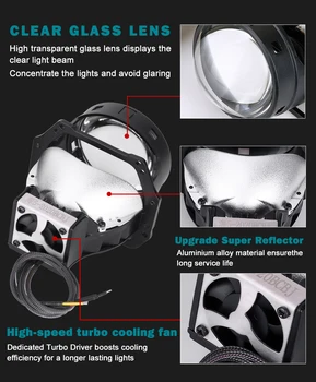 Bi-led Projektor Leće Za Podešavanje prednjih Svjetala 3,0-inčni Objektiv Za Hella 3R G5 LED Light 6000K Auto Auto Svjetla Pribor Дооснащение