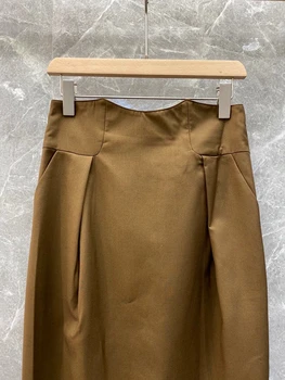 2021 nova ženska moda tanki visoki struk torba bedra puna boja je srednje dužine elegantna suknja suknja 1009