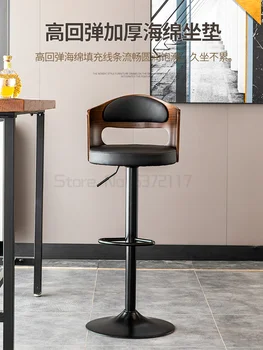 Bar stolica za podizanje naslona od masivnog drveta visoke ножка stolica potrošačke moderan, jednostavan iron bar stolica