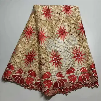 Afrička cvjetne čipke tkanina 2021 visoke kvalitete čipke Francuski vez cvjetne čipke i tila tkivo Nigerija večernja haljina šivanje JAUN49B-3
