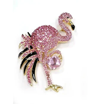 50 kom./lot Besplatna dostava vještački dijamant pink ptica Flamingo životinja Broš Igle za zurke/dar