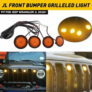 4X Raptor Style Amber Objektiv Grille Led Svjetla za Jeep Wrangler JL 2018-2020