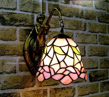 Tiffany zidne svjetiljke za kućnog bara Mediteranska vitraž zid bra kafić deco lampa besplatna dostava