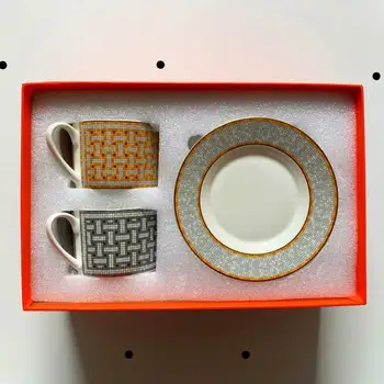 Elegantan stil i usluživanja hrane kost porculanske šalice multi-stil jednostavan keramičke kava šalica i tanjurić jelo s uzorkom 2 seta sa kutijom