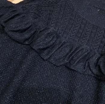 Nova ženska moda 2021 dugi rukav seksi casual jednobojnu šuplje pletene kukičanje svijetle svile džemper 1026