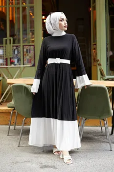 SBH Piliseli Sandy Dress-Crna Zima Jesen 2021 Muslimanske Žene Hidžab, marama islamska Turska