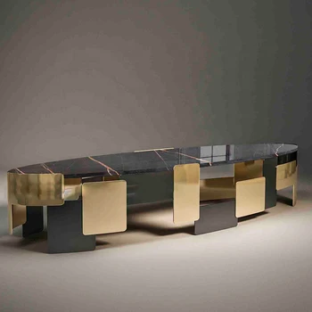 Luksuzni stolić od nehrđajućeg čelika sa staklenim/ mramornim radna ploča