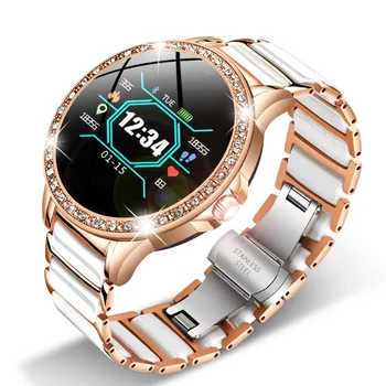 CHYCET Luksuzni Pametni Satovi Za Žene Sport Fitness Tracker Vodootporan IP67 Reloj Inteligente Keramika Remen Smartwatch za IOS i Android