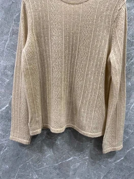 2022 nova ženska moda s dugim rukavima seksi okrugli izrez vune zgodan pulover pletene top 1223