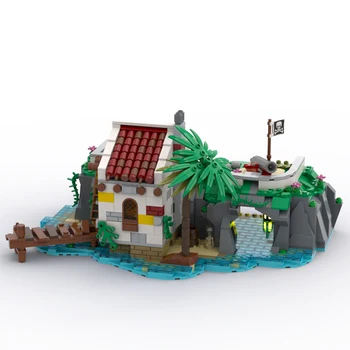 1014 Authorized MOC-90994 The Pirate Series Conquered The Outpost Small Particle Building Blocks Set Designed by Cjtonic