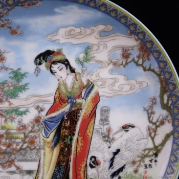 Kineski Stari Porculan Pink Lady Predložak Zahvalnost Tanjur