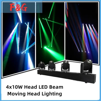 LED 4Head Beam Moving Head Light 4x10W RGBW Effect Professional For KTV Disco DJ Party Light DMX Control Stage Lighting