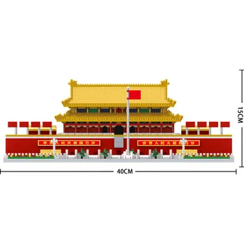 Mikro Blokovi Igra Grad Cigle Diamond Gradbeni Blok Kineske Arhitekture Tiananmen Trg Kompatibilne Odrasli, Djeca Pokloni