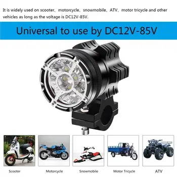 Svjetla moto 2Pcs Vodootporan super svijetle Svjetla aluminijske legure LED 9 super svijetle s ožičenjem za ATV